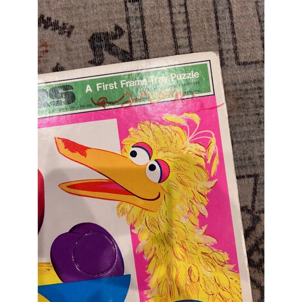 Vintage Sesame Street Giant Cardboard Tray Puzzle Lot 1970s Whitman Big Bird EUC